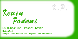 kevin podani business card